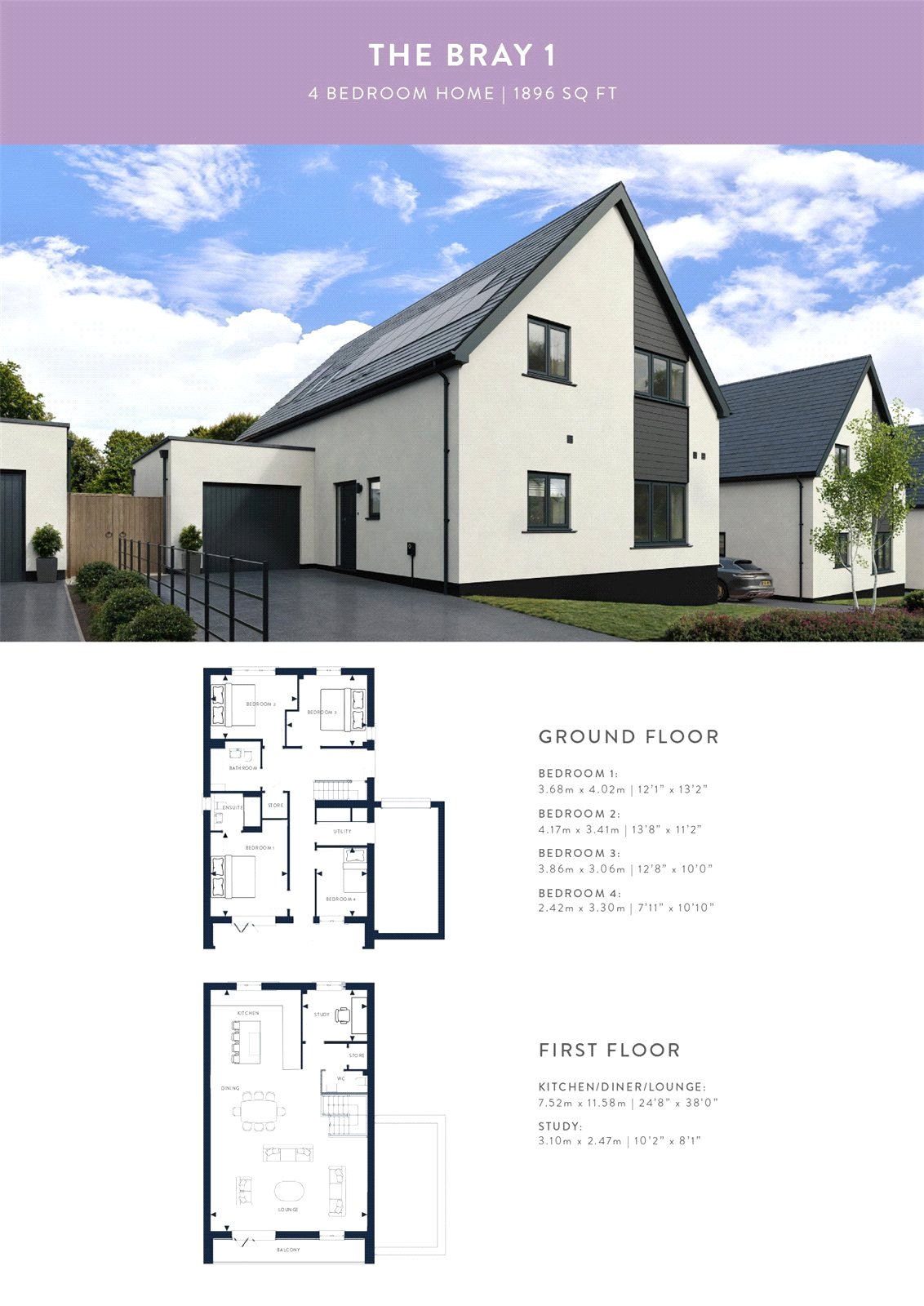 Plot 15 Hollywell Meadow,, The Bray 1 Hollywell Meadow, South Molton floorplan