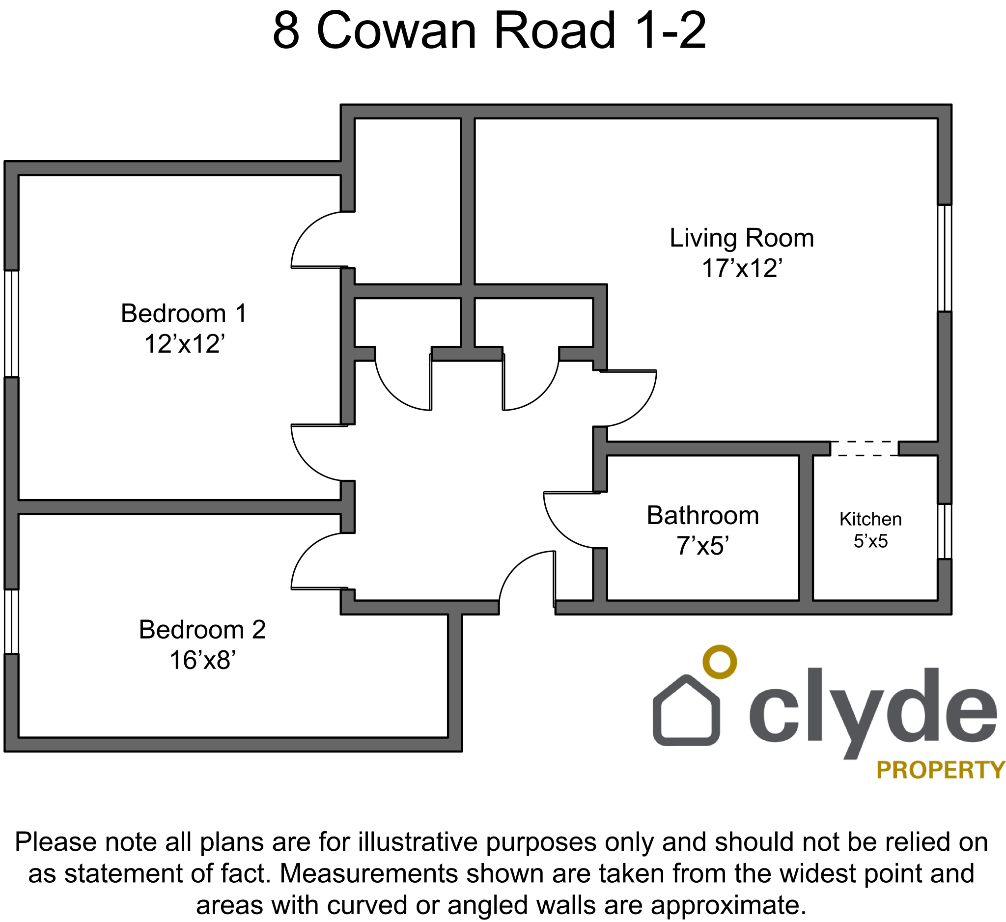 Flat 1-2, 8, Cowan Street, Glasgow floorplan