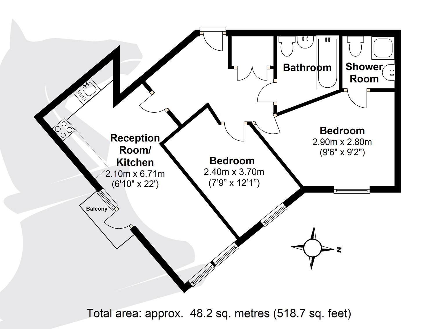 2 Bedrooms Flat to rent in Bassett House, Durnsford Road, Wimbledon SW19