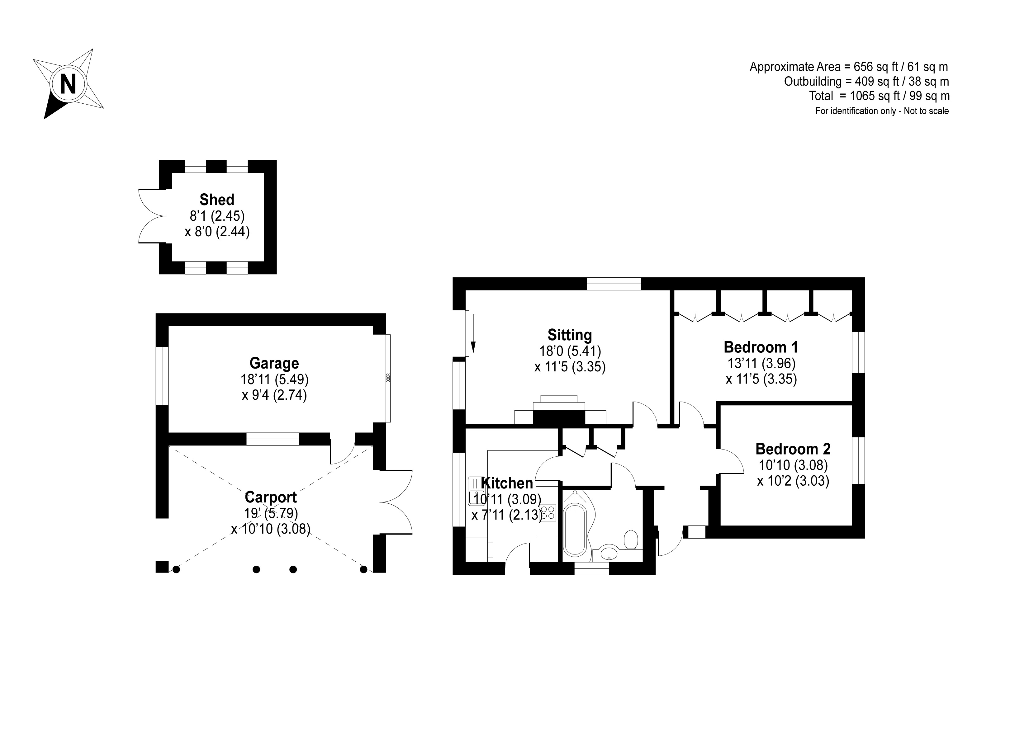 Ringwood Drive, North Baddesley, Southampton, Hampshire SO52, 2 bedroom detached bungalow for