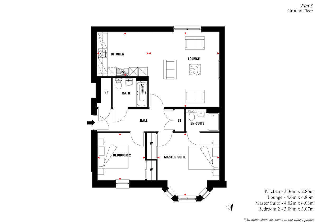 Flat c, 15, Panmure Street, Monifieth floorplan