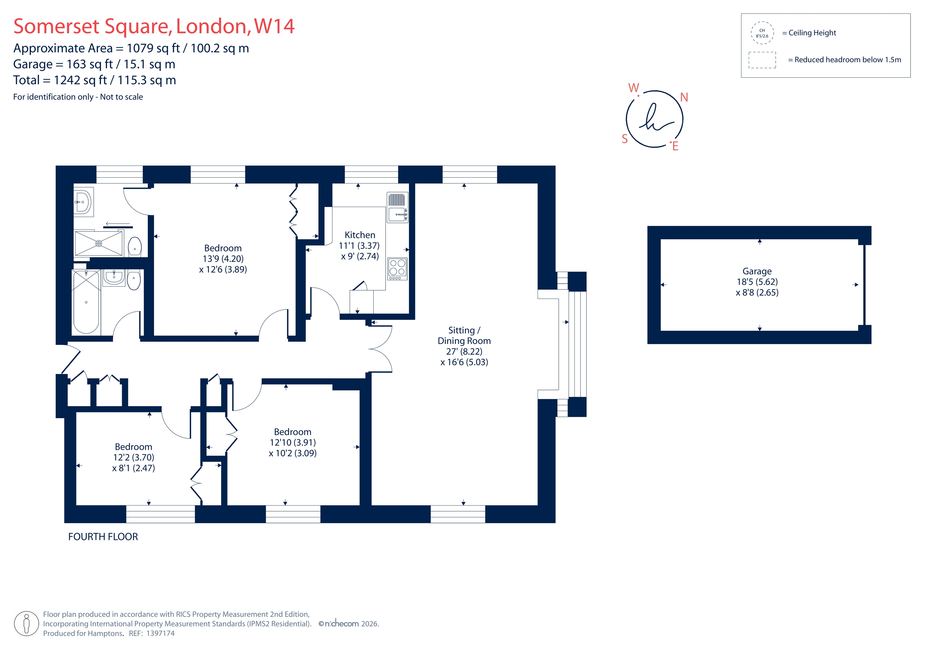 Flat 15, Serlby Court, 29, Somerset Square, London floorplan