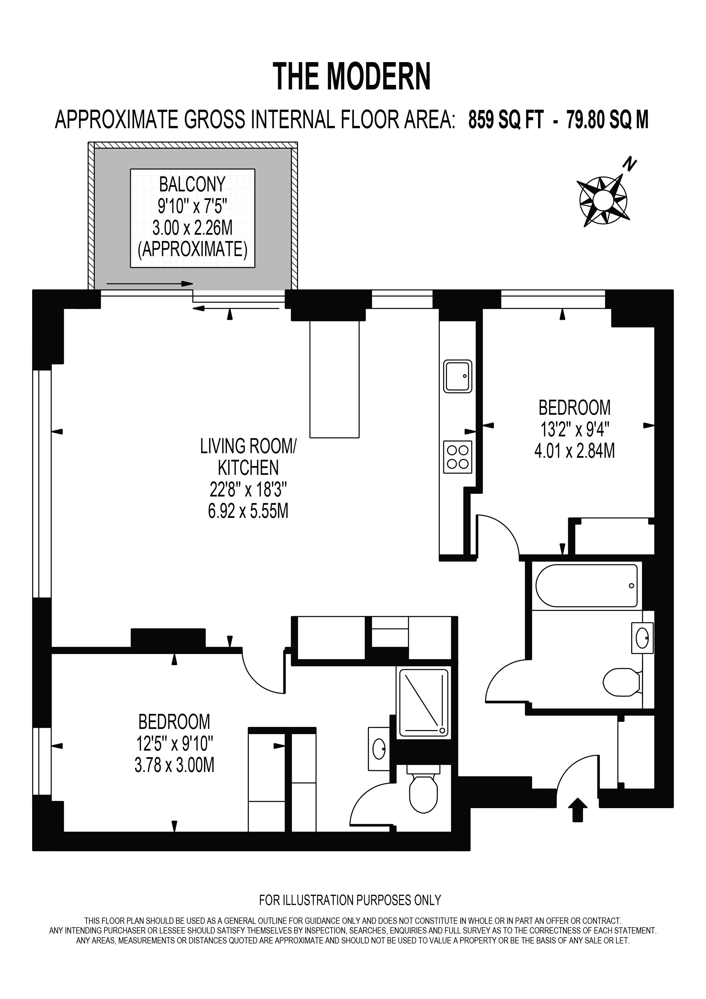 D45 The Modern 1, Viaduct Gardens, London floorplan