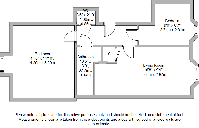 Upper Grove Place, Flat 1F1, Fountainbridge, Edinburgh EH3, 2 bedroom