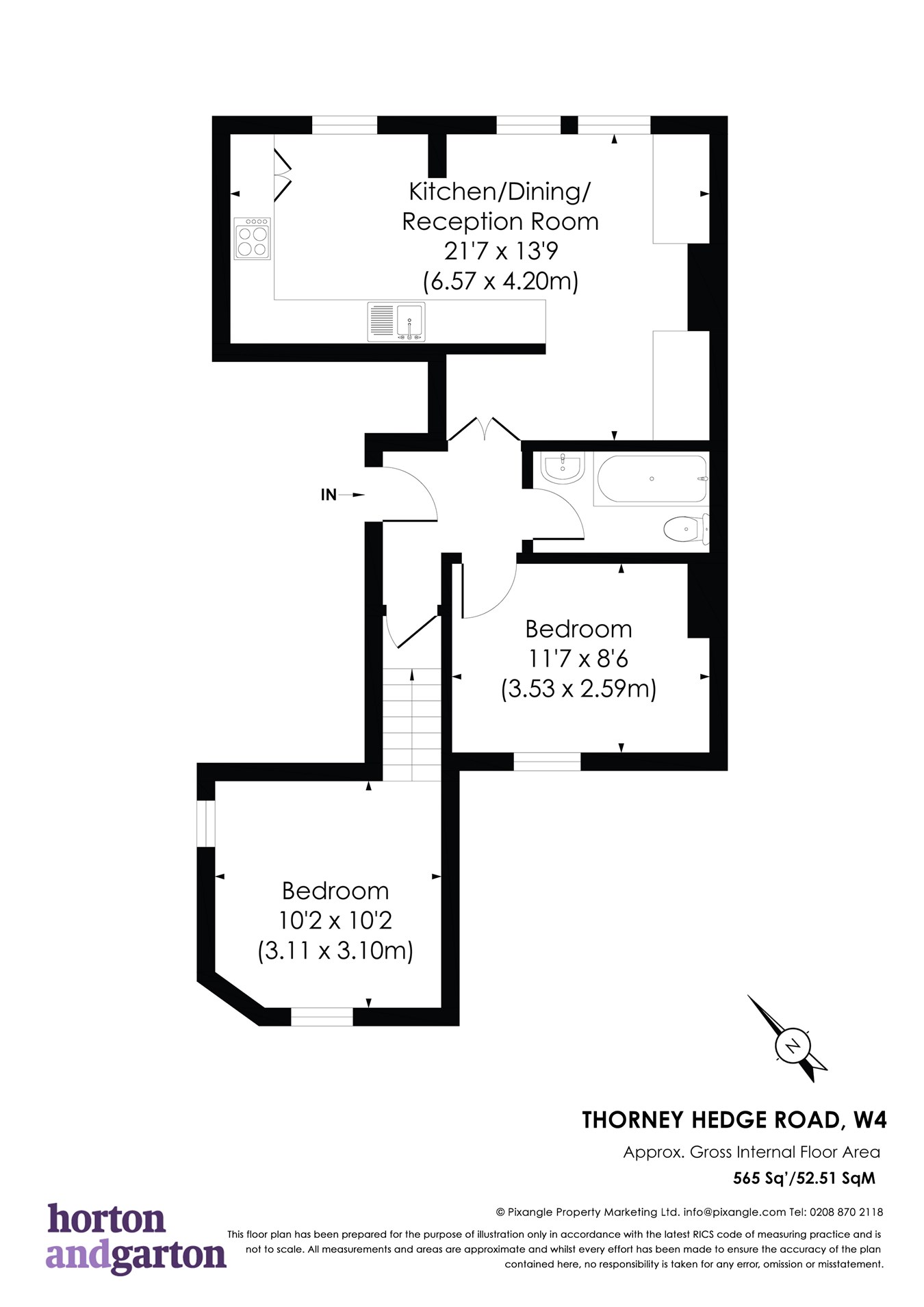 Thorney Hedge Road, Gunnersbury, Chiswick W4, 2 bedroom flat for sale