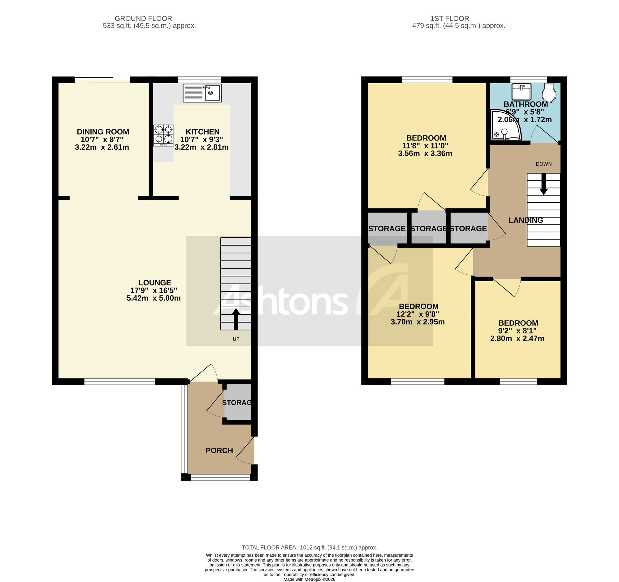 3 Yates Close, Warrington floorplan