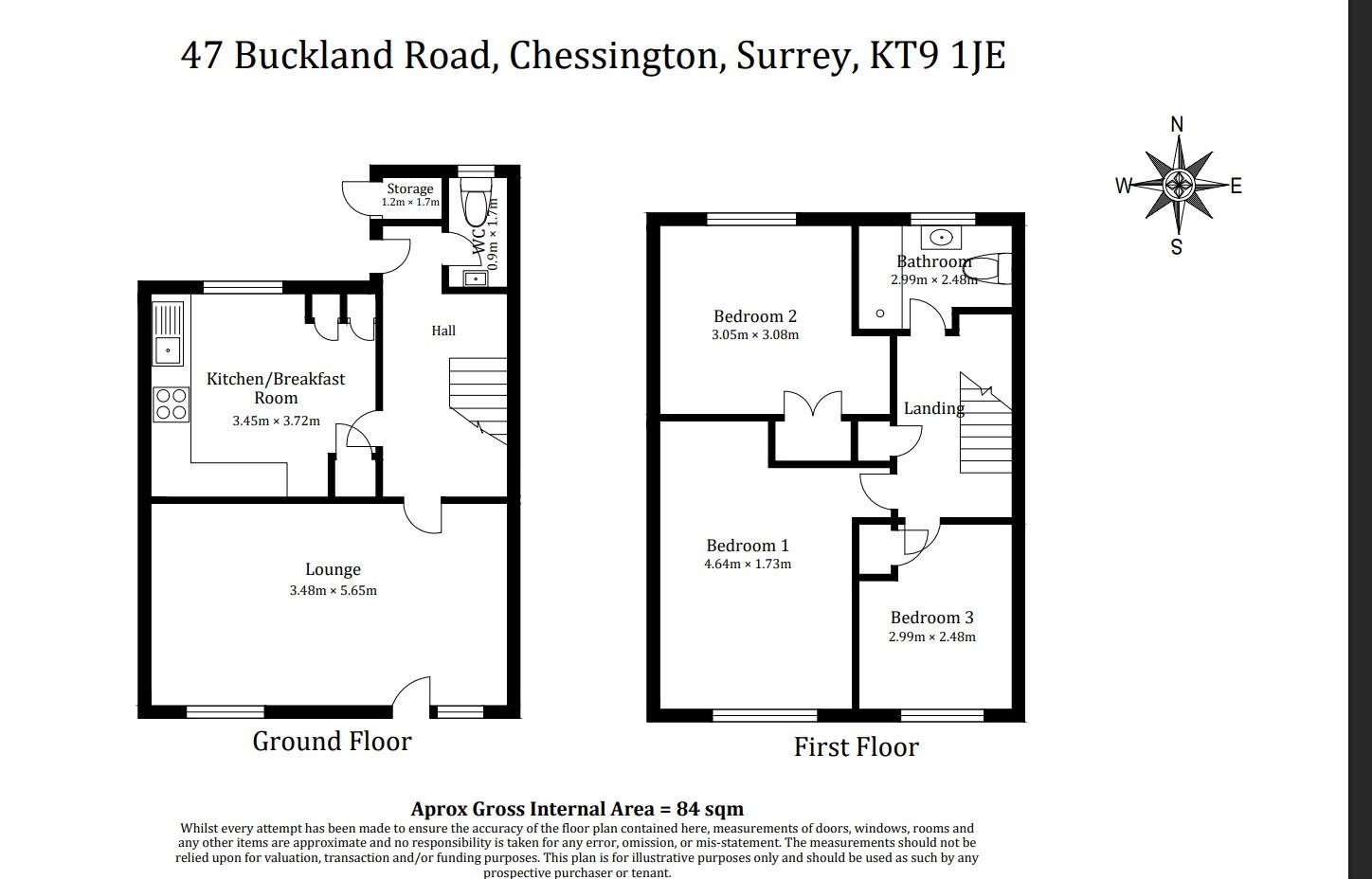 00, Buckland Road, Chessington floorplan