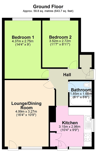 2 Bedrooms Maisonette to rent in Jasmin Road, West Ewell, Epsom KT19