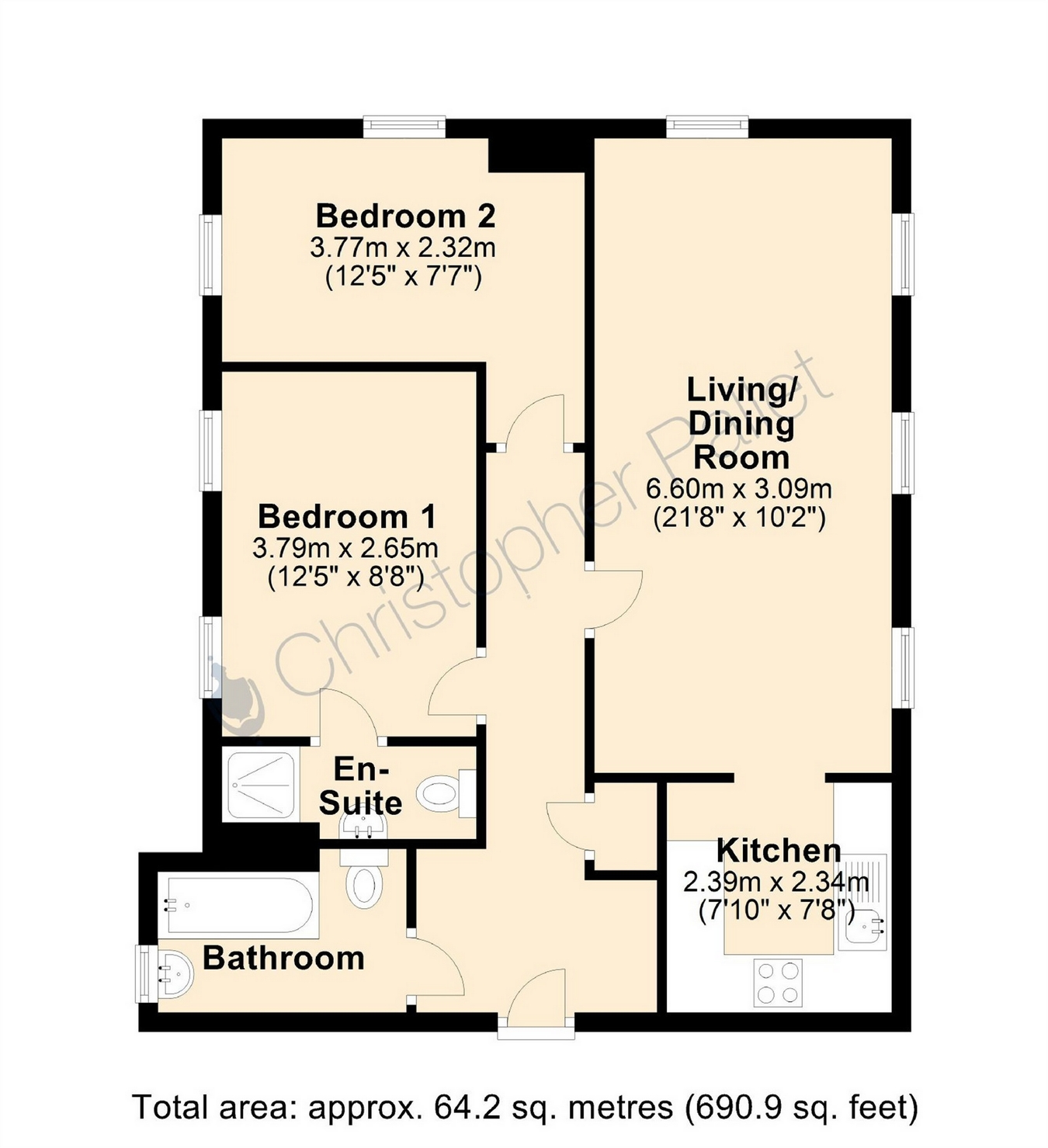 2 Bedrooms Flat for sale in Knightsbridge Place, Aylesbury, Buckinghamshire HP19