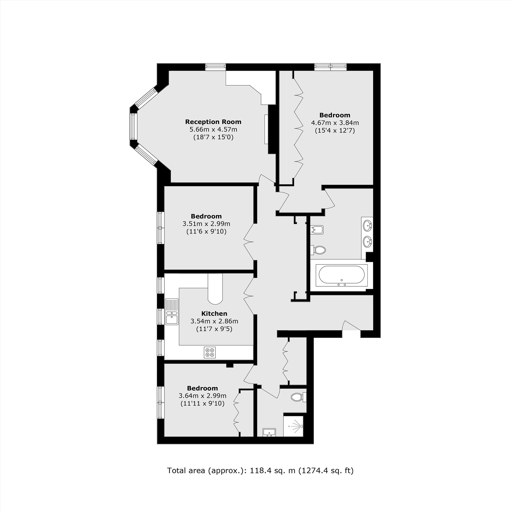 2 Heatherdene Mansions, Cambridge Road, Twickenham floorplan