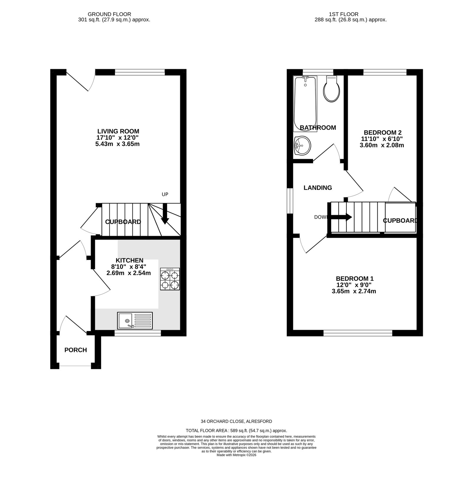 34, Orchard Close, Alresford floorplan