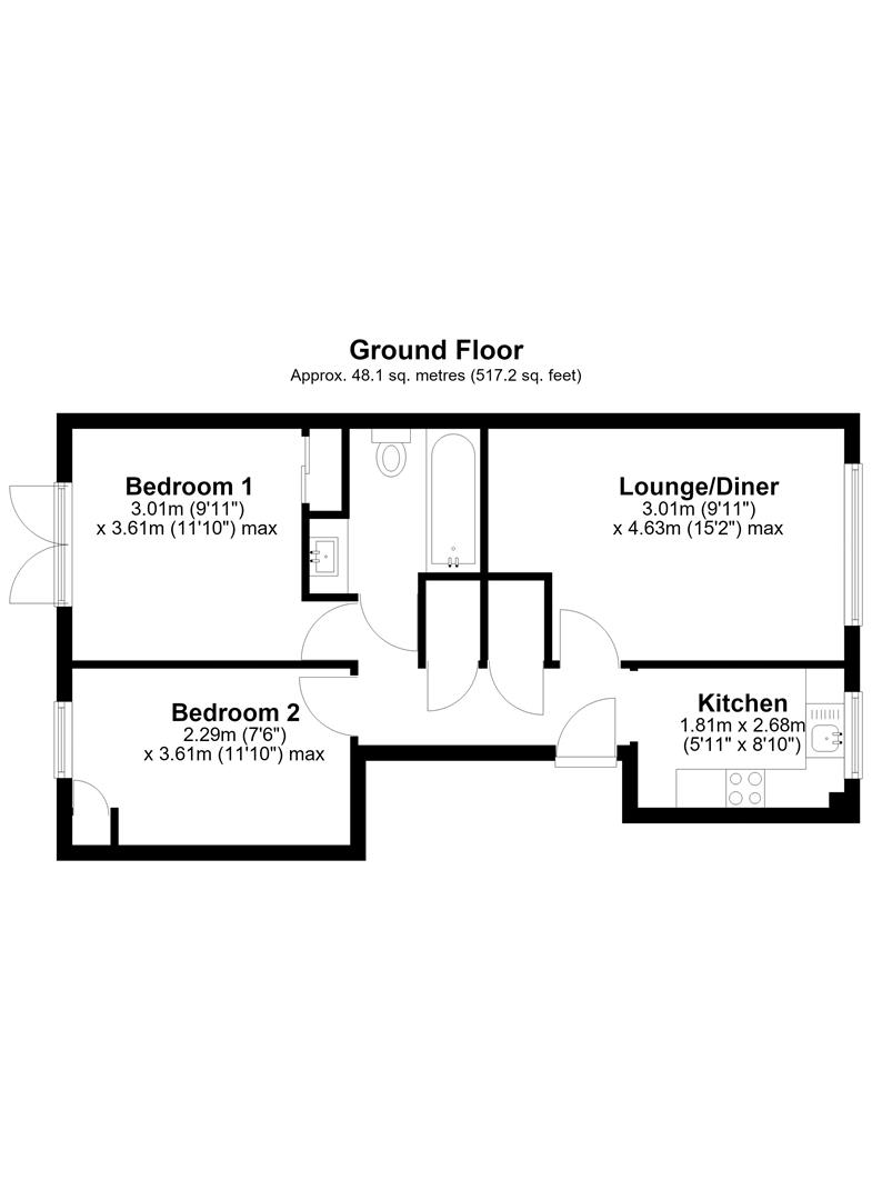 Flat 5, Hanover Court, Hogshill Street, Beaminster floorplan
