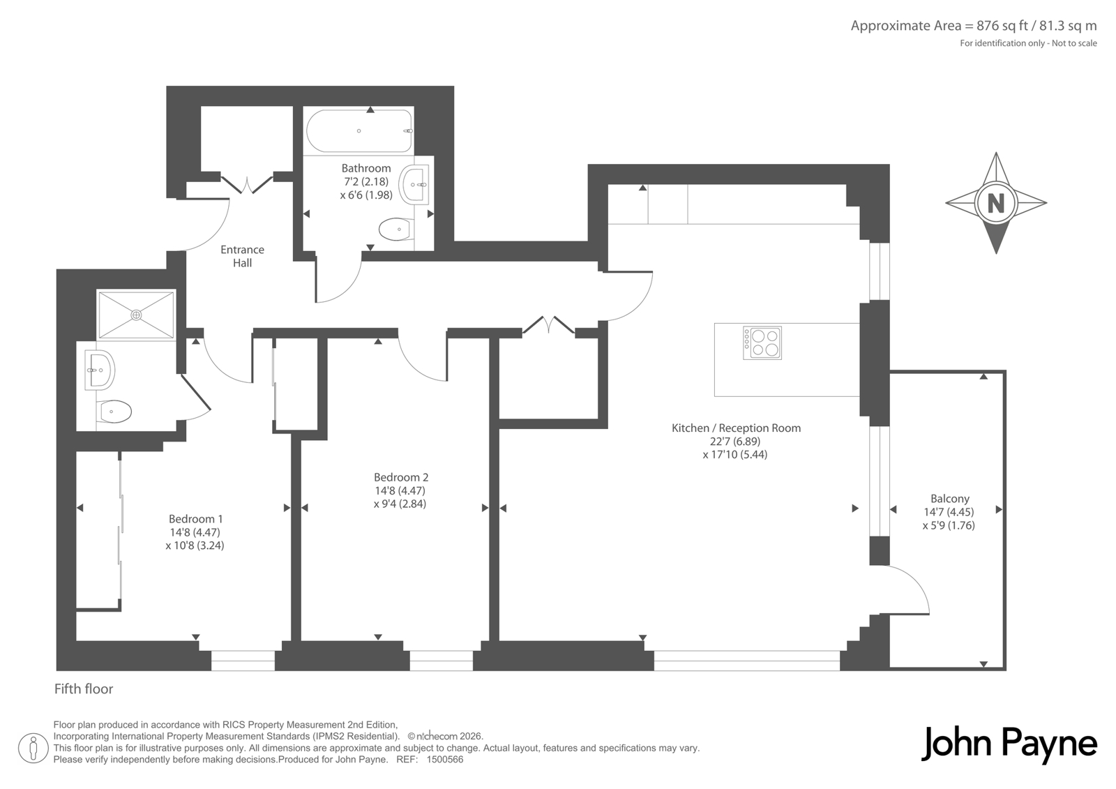 Flat 504, Munyard House, 2, Latimer Square, London floorplan
