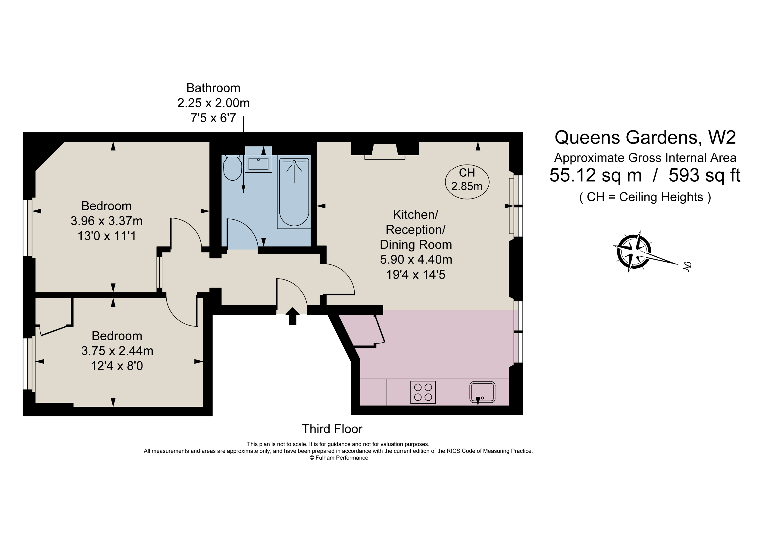 Queens Gardens, London W2, 2 bedroom flat for sale 64506093