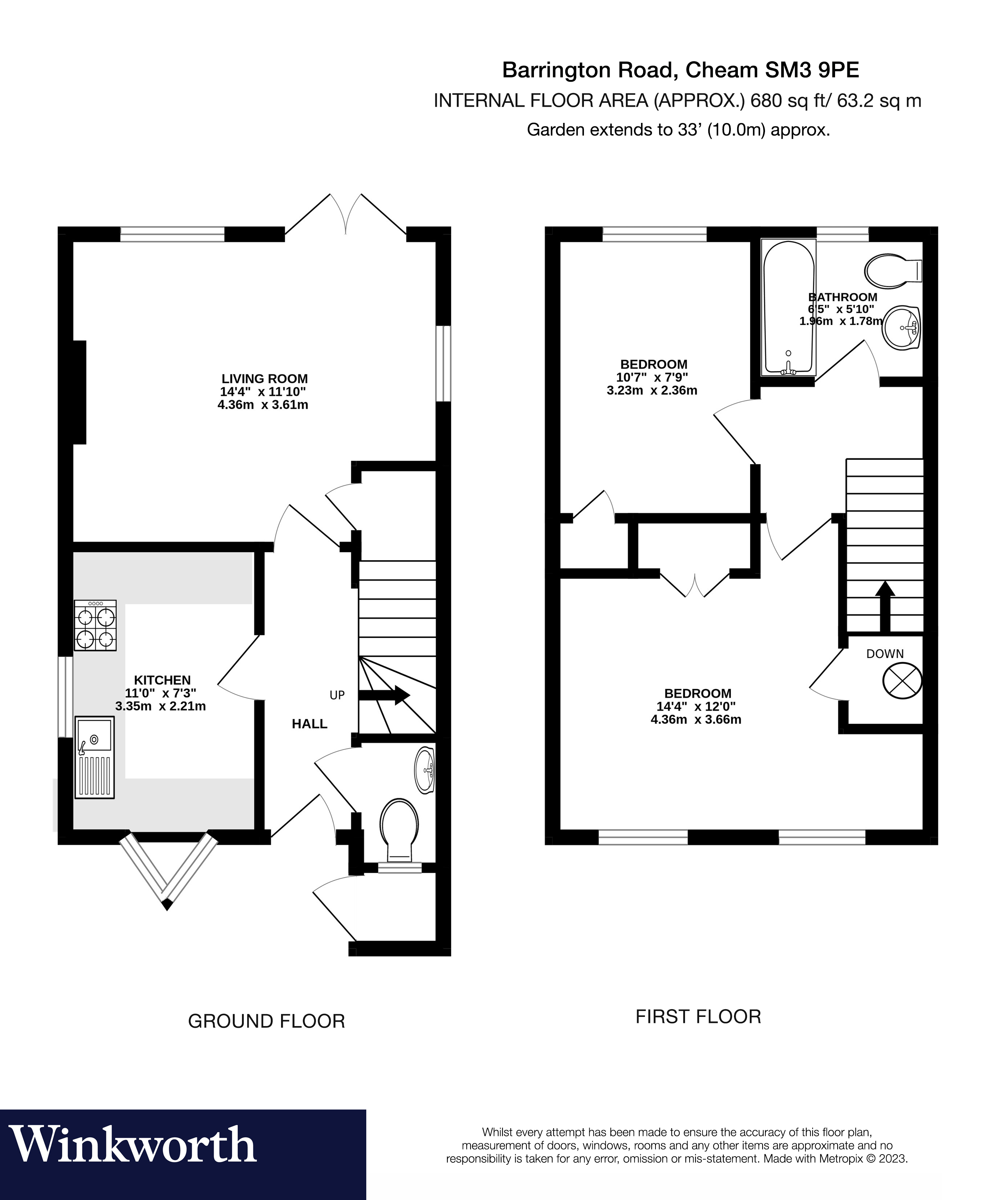 2 bed terraced house for sale in Barrington Road, Sutton SM3 64577660