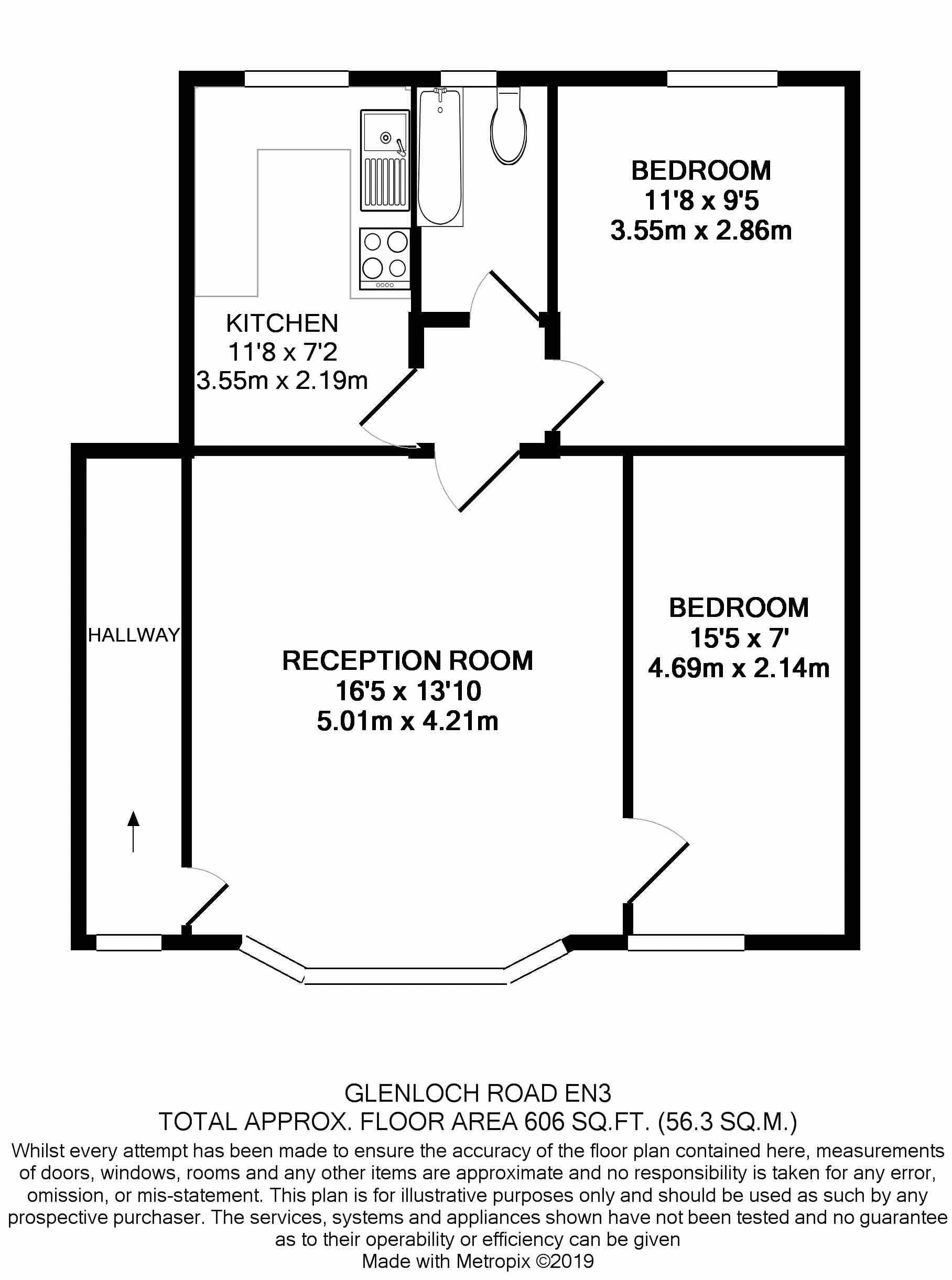 2 Bedrooms Flat for sale in Glenloch Road, Enfield EN3