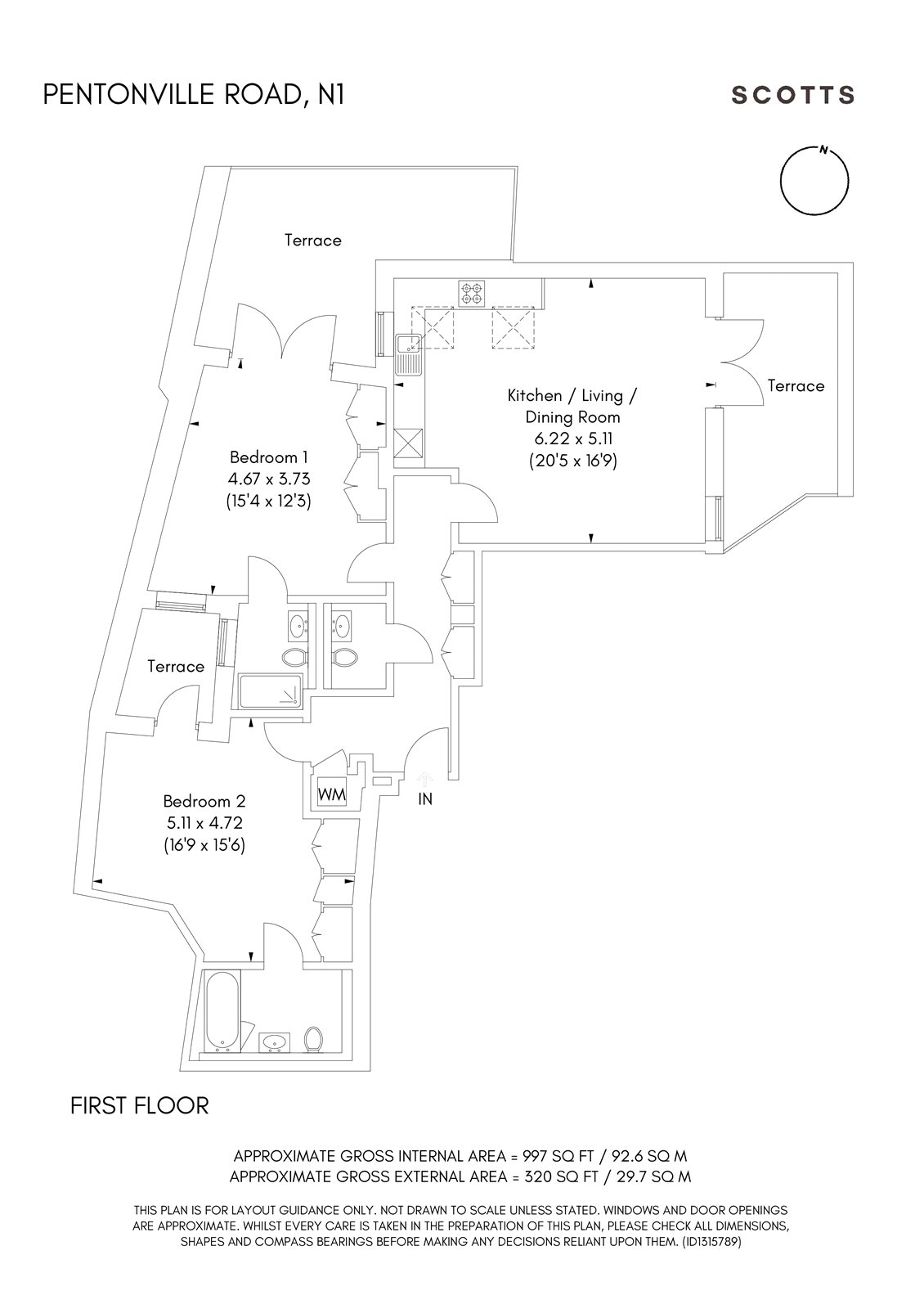 2, 270, Pentagon Apartments, London floorplan