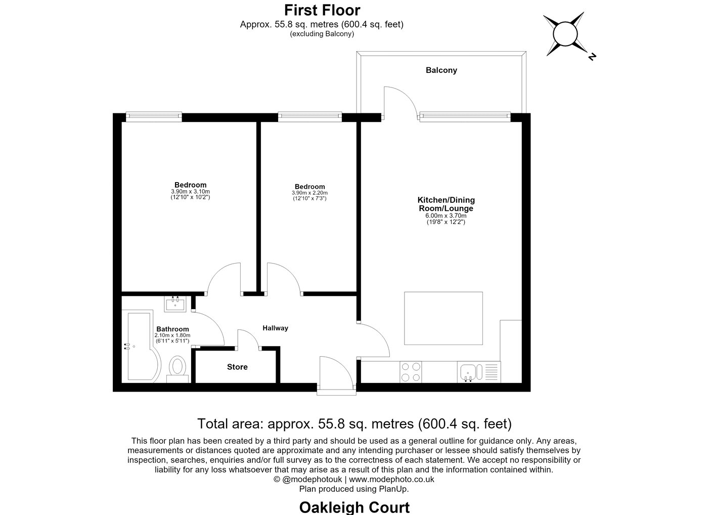 Flat 44, Oakleigh Court,, Murray Grove, London floorplan