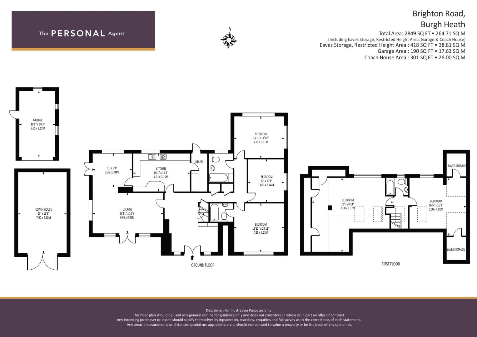 144, Brighton Road, Burgh Heath floorplan