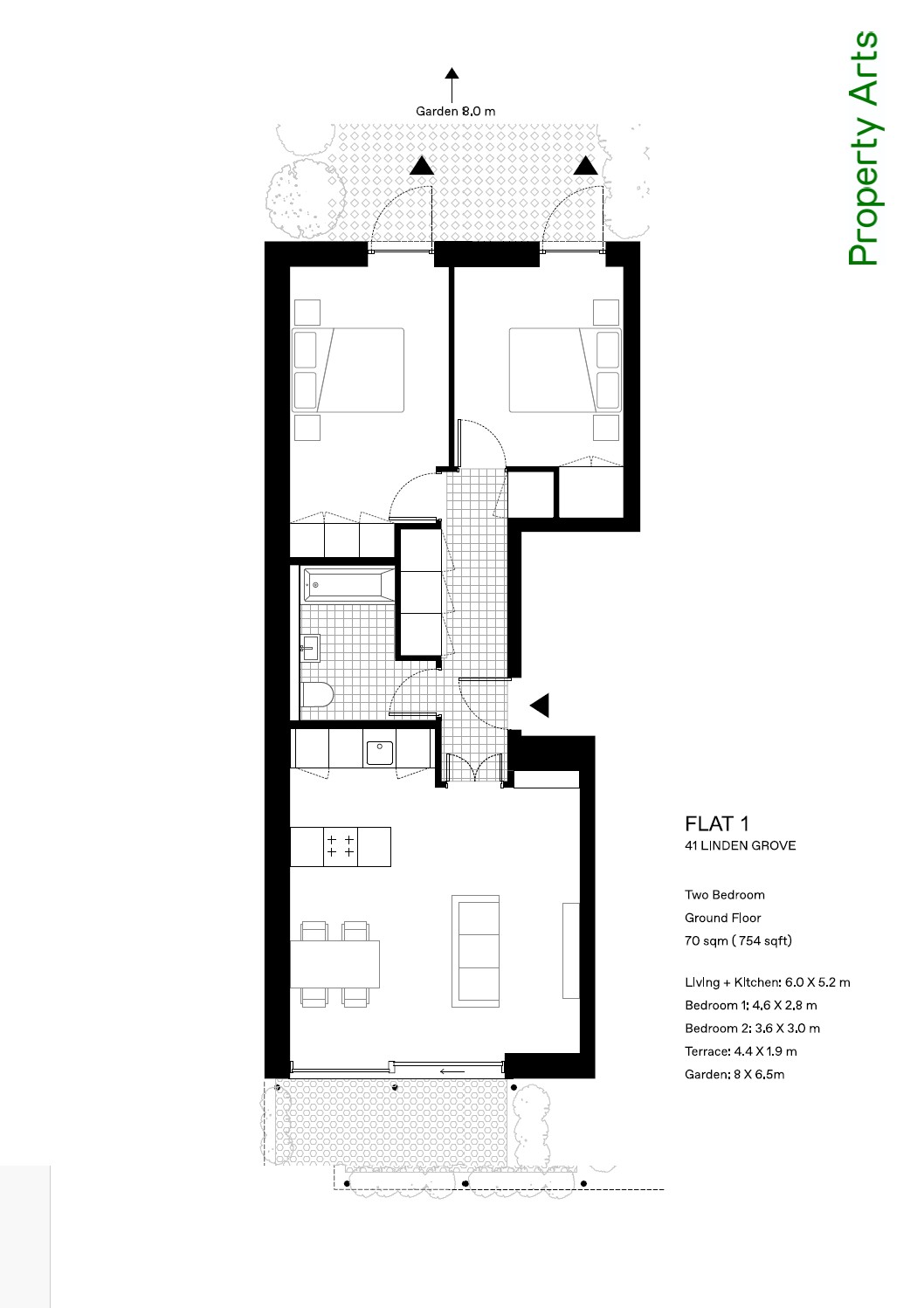 Passivhaus Apartment, Linden Grove, London floorplan