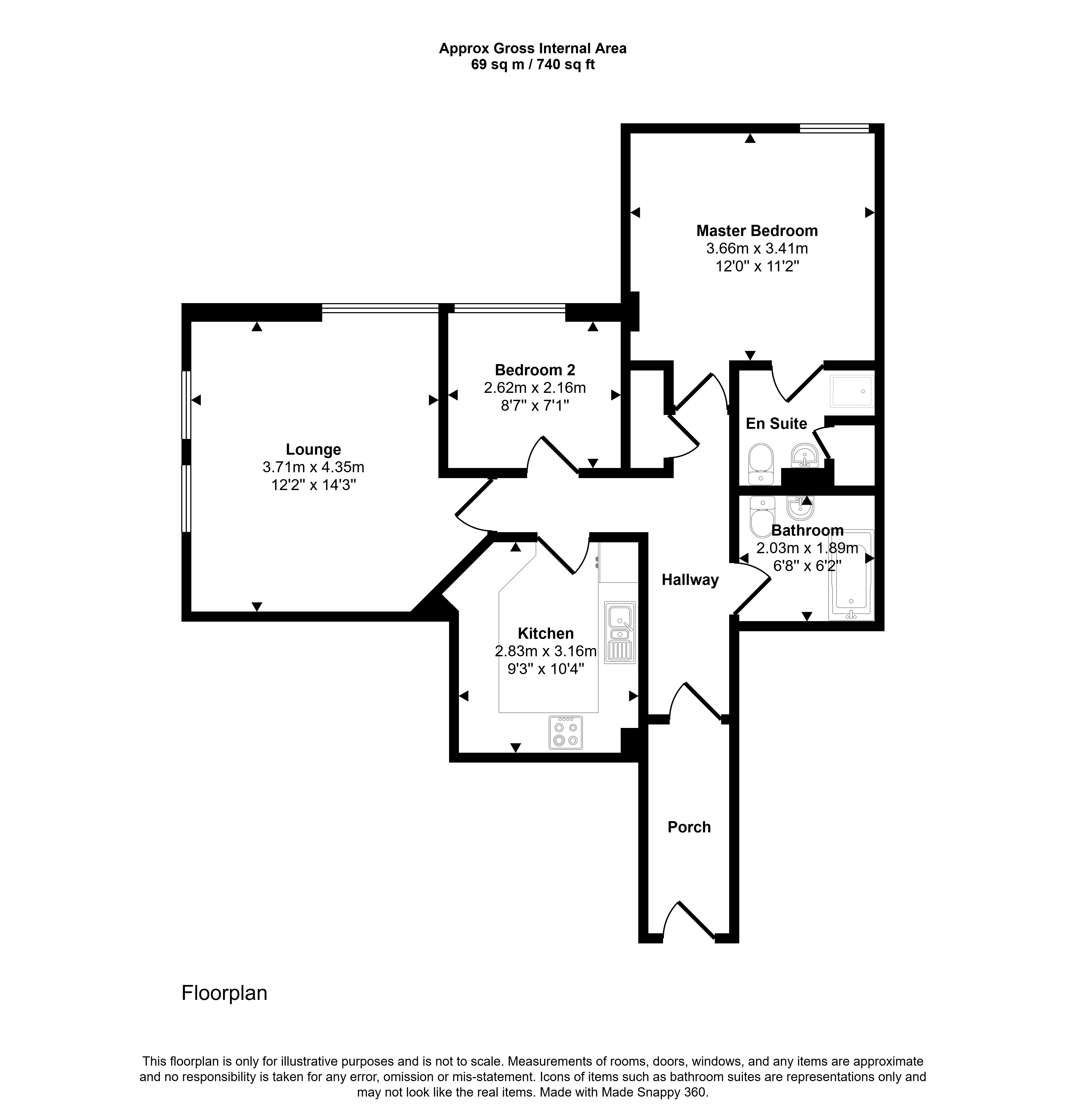 65 The Wills Buildings, Wills Oval, High Heaton floorplan