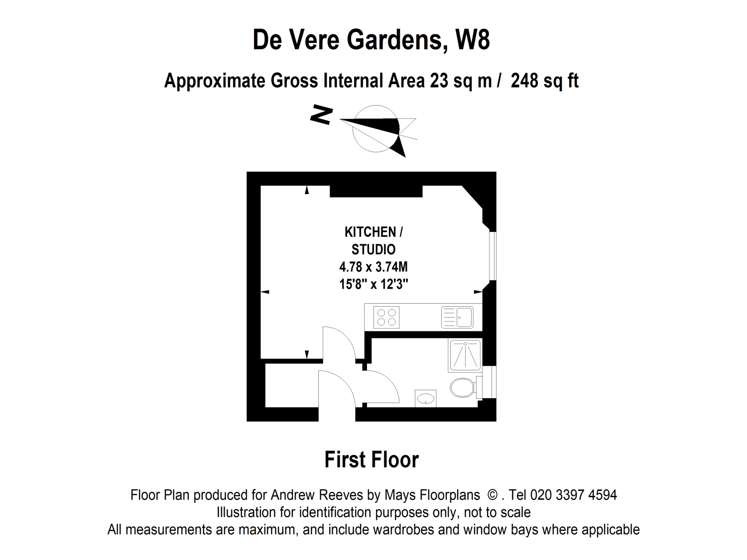 Flat 8, 7 De Vere Gardens, London floorplan
