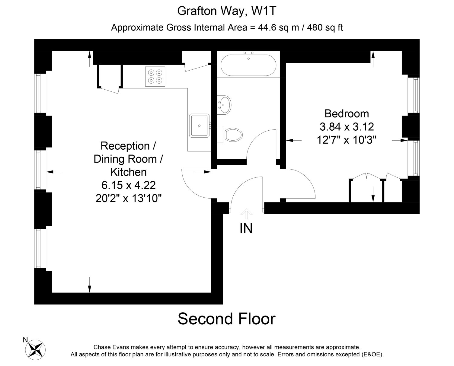 Flat 4, 41, Grafton Way, London floorplan
