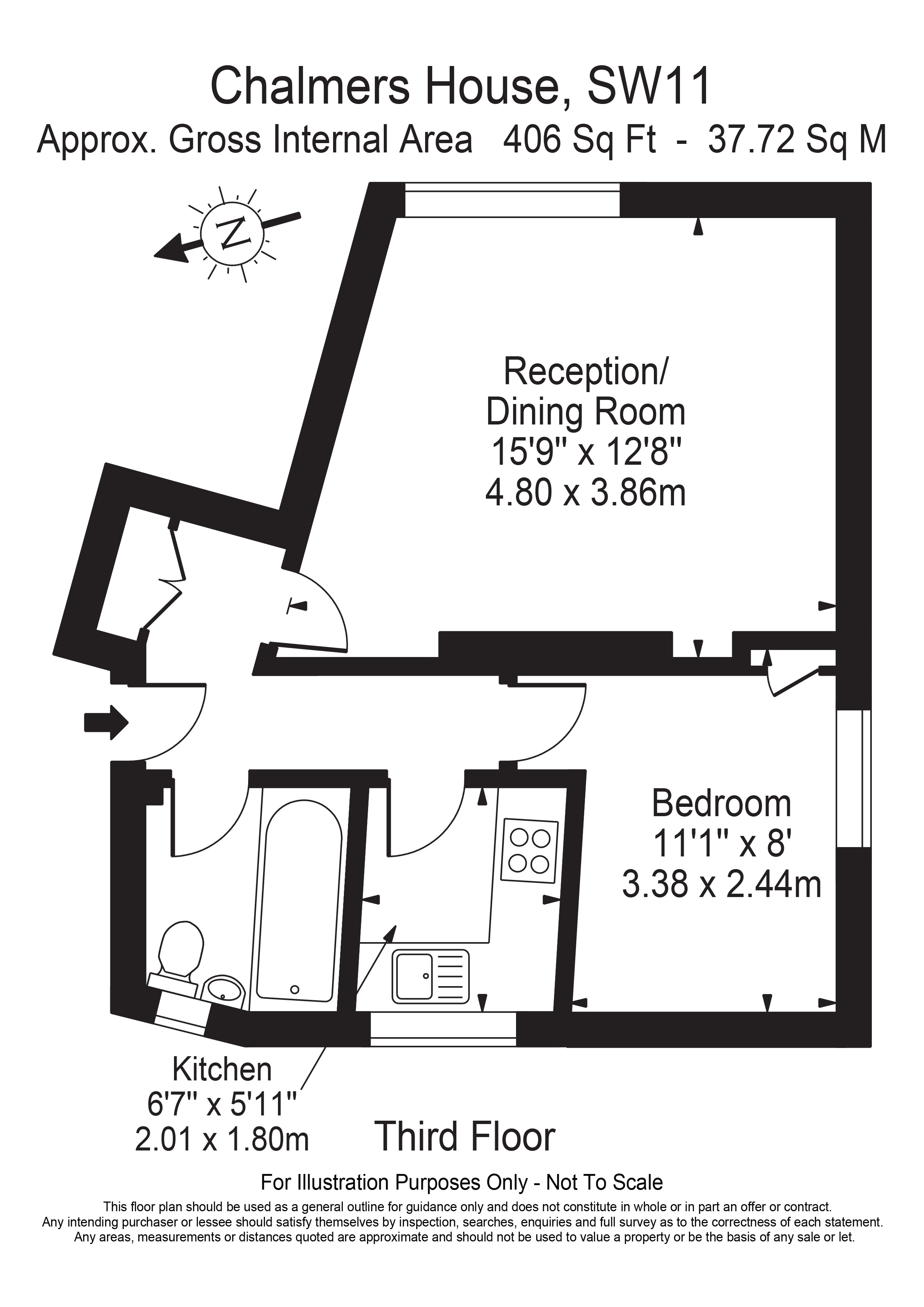 1 Bedrooms Flat to rent in York Road, London SW11