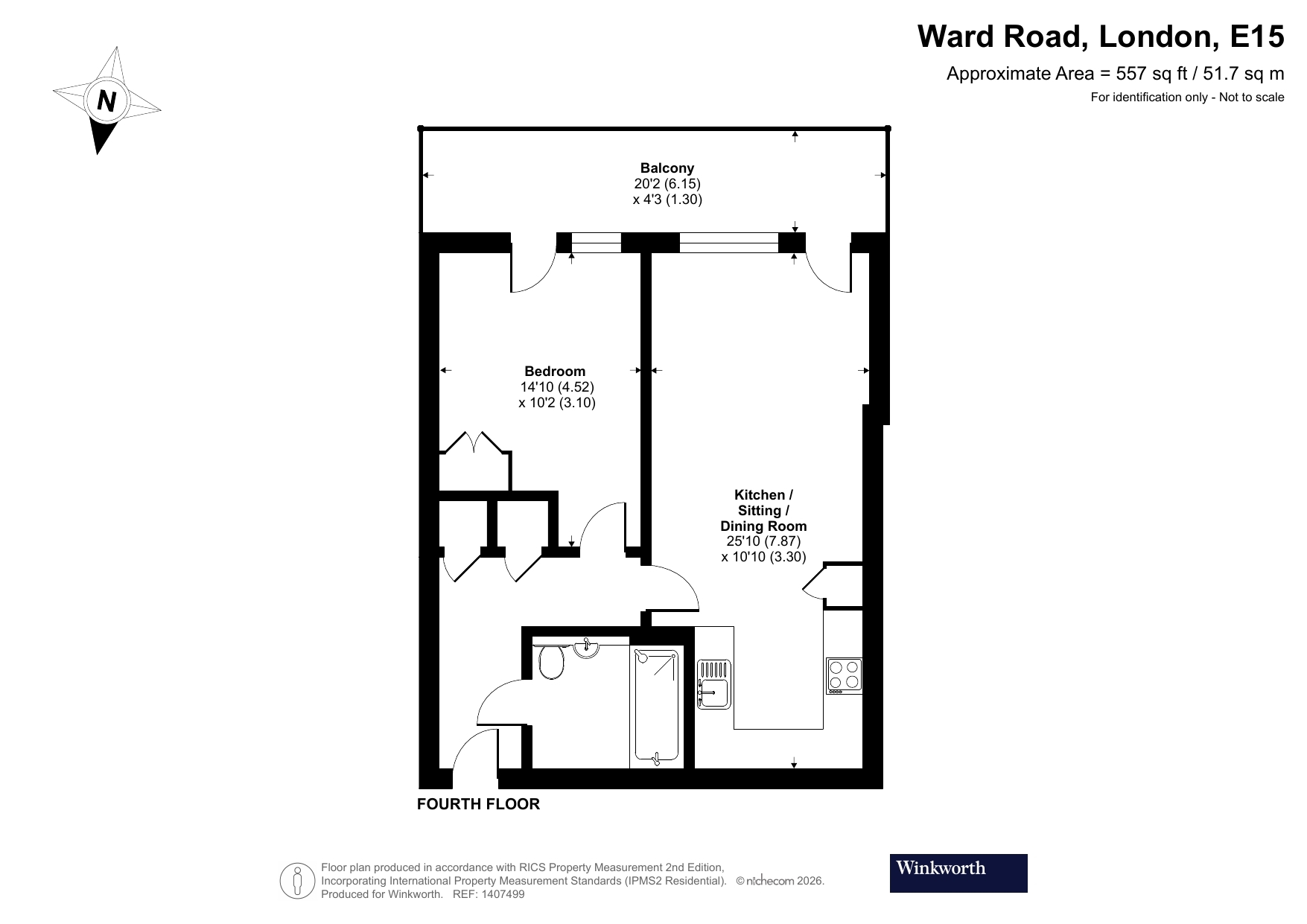 Flat 24, 1, Ward Road, London floorplan