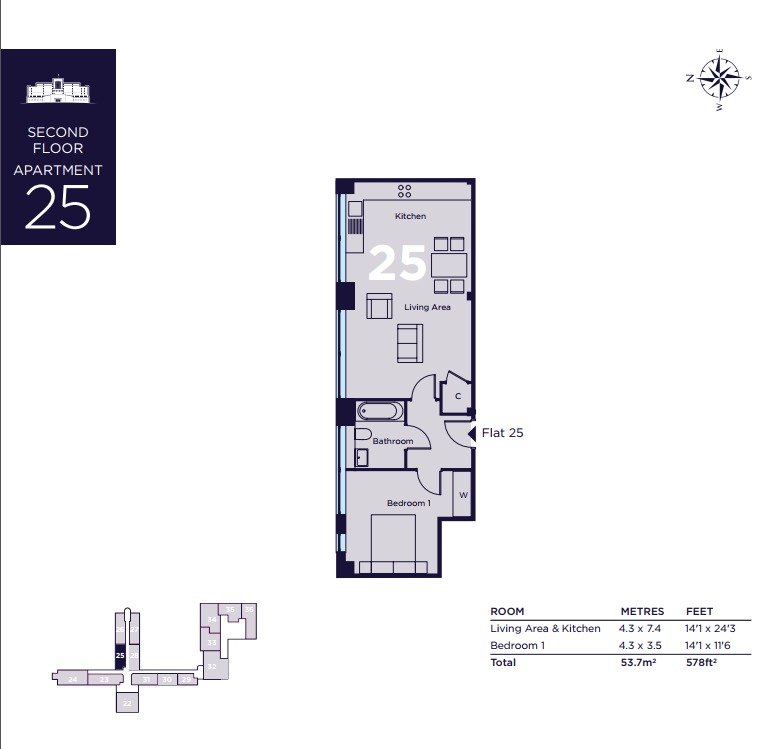 (WEB) Apartment 25 The Cliffs, Ovingdean Cliffs Point, Ovingdean floorplan