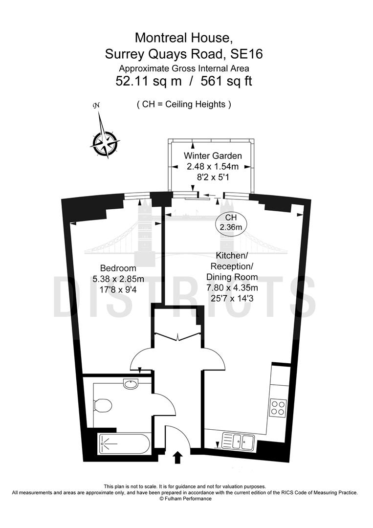 1.36, Montreal House, London floorplan