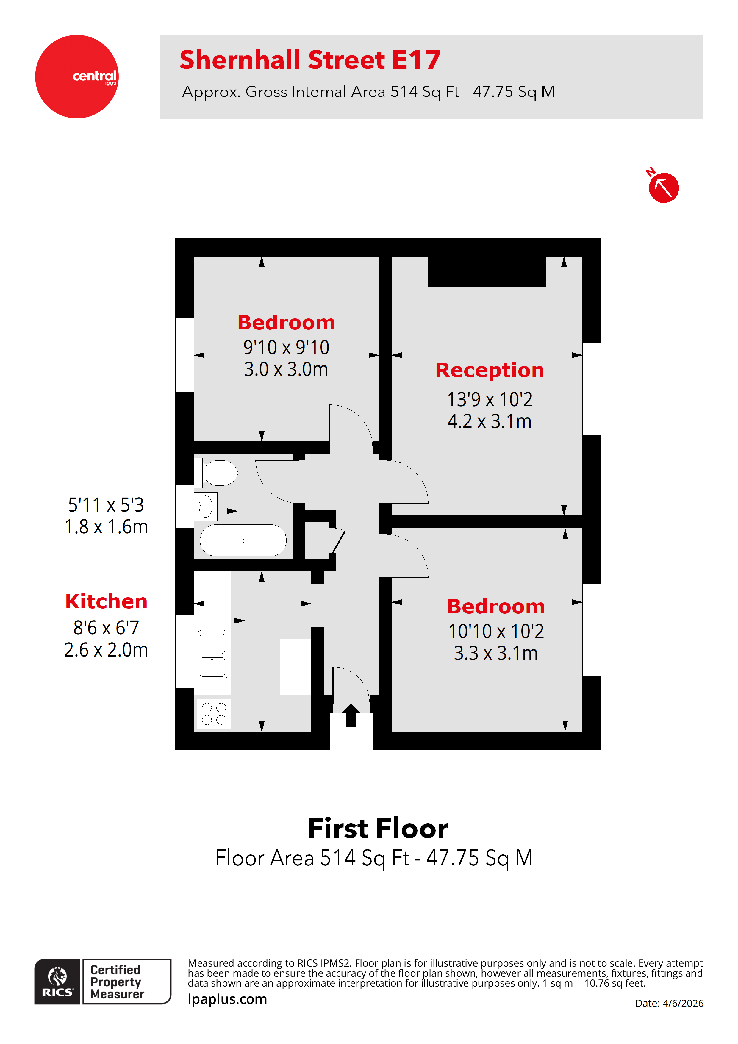 226, Shernhall Street, London floorplan