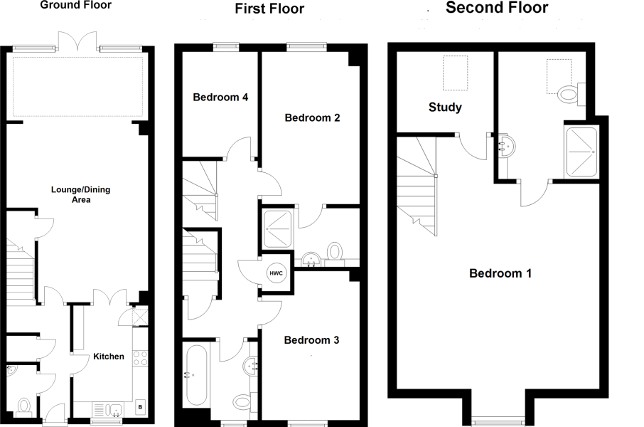 4 Bedrooms Town house to rent in Brookfield Drive, Horley RH6