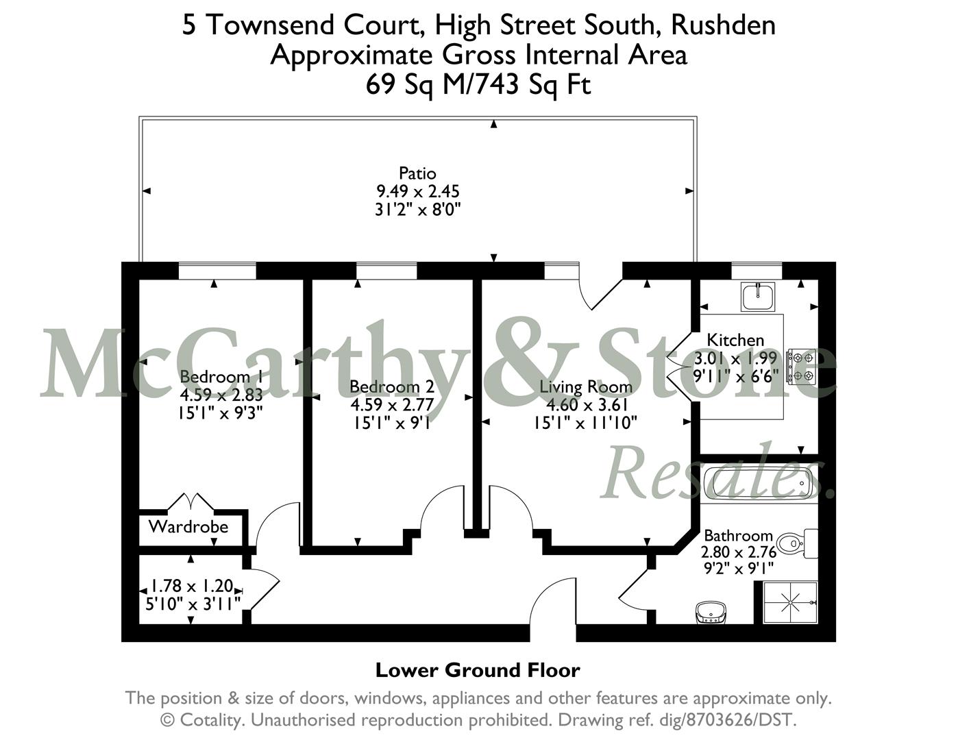 5 Townsend Court, High Street South, Rushden floorplan