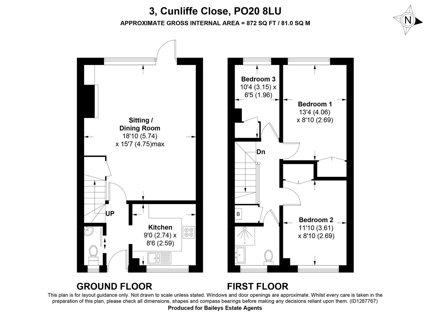 3, Cunliffe Close, Chichester floorplan