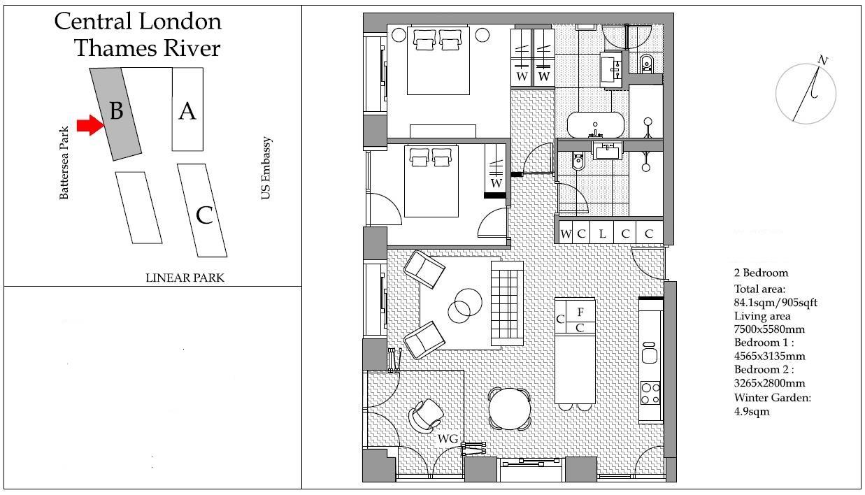 2 Bedrooms Flat to rent in Capital Building, Embassy Gardens, Nine Elms, London SW11