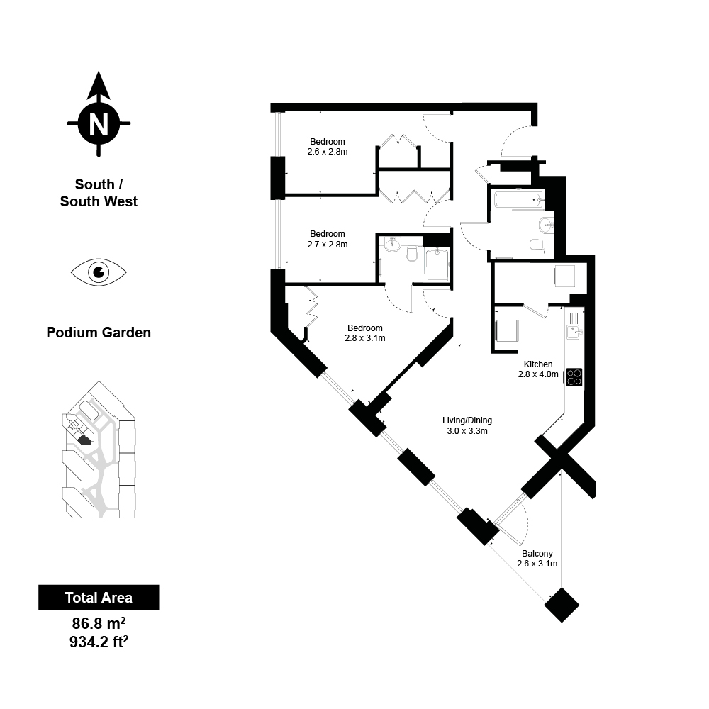 Flat 926 2, Engineers Way, Wembley floorplan