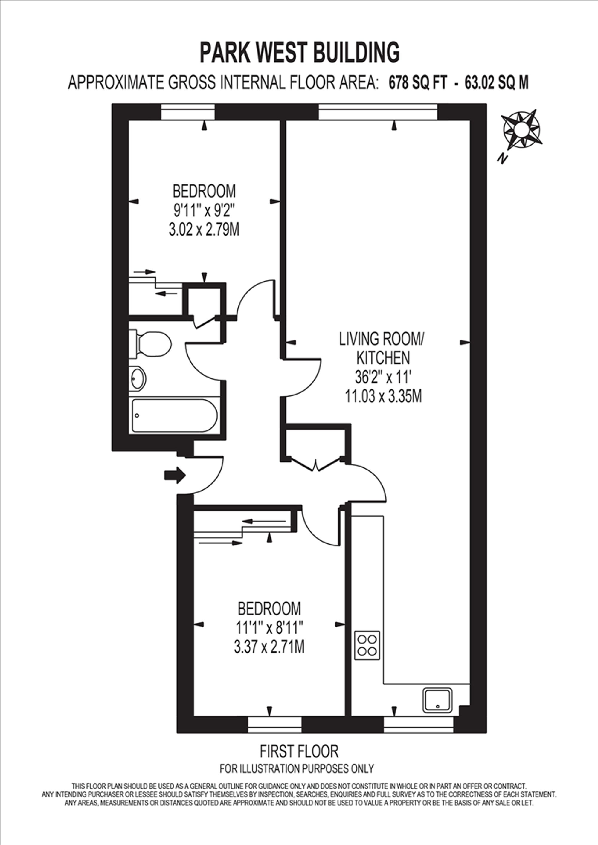 Flat 111 Park West Building, Bow Quarter, London floorplan