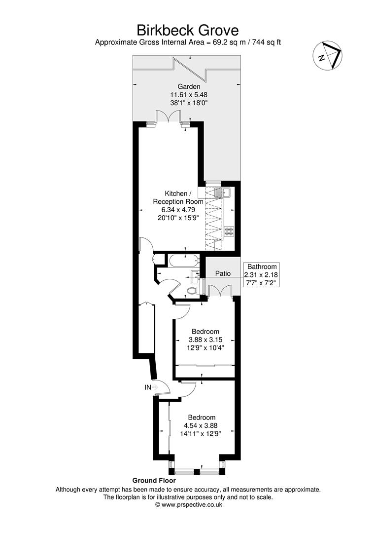 Flat 1, 31, Birkbeck Grove, London floorplan