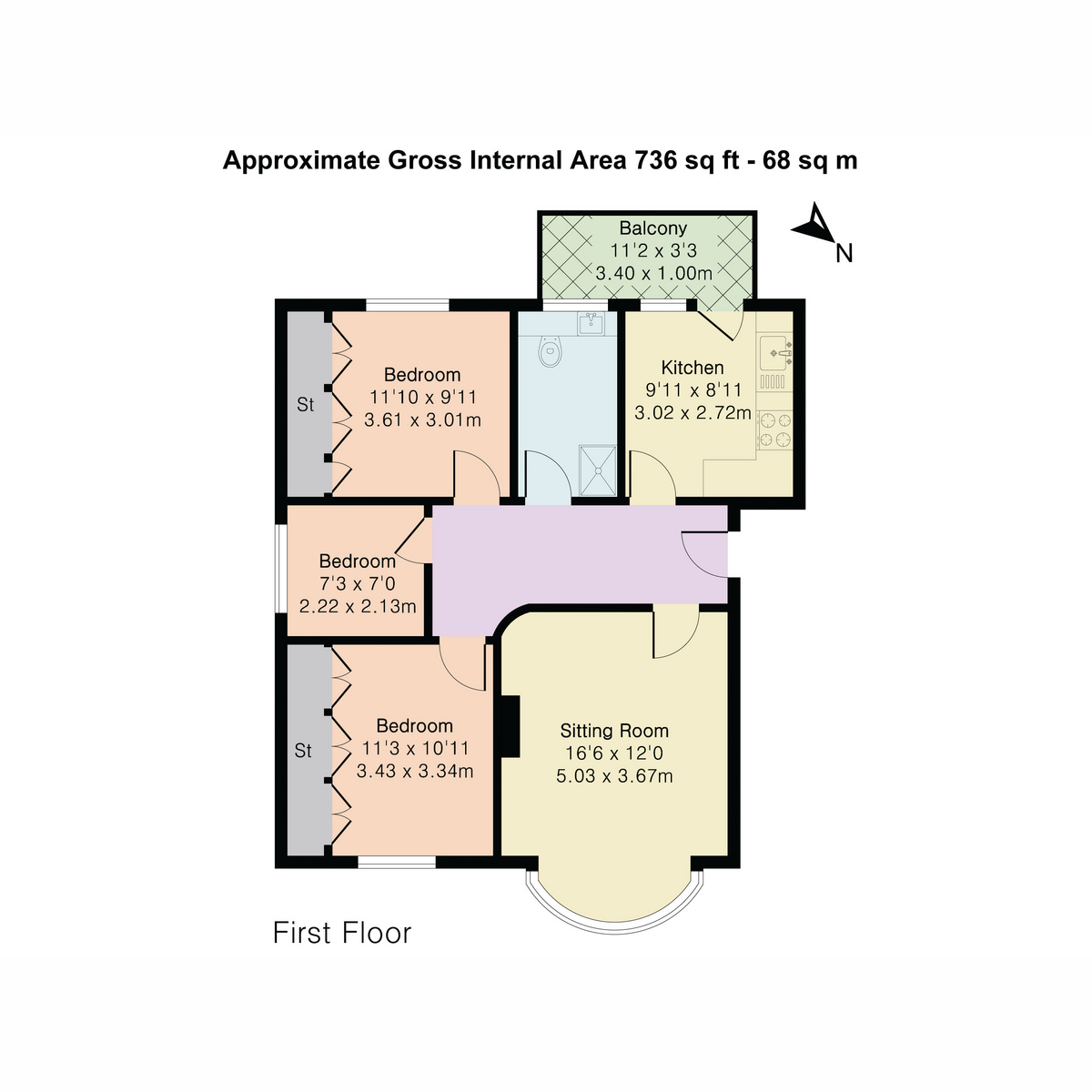 Flat Flat 3, 339, Banbury Road, Oxford floorplan