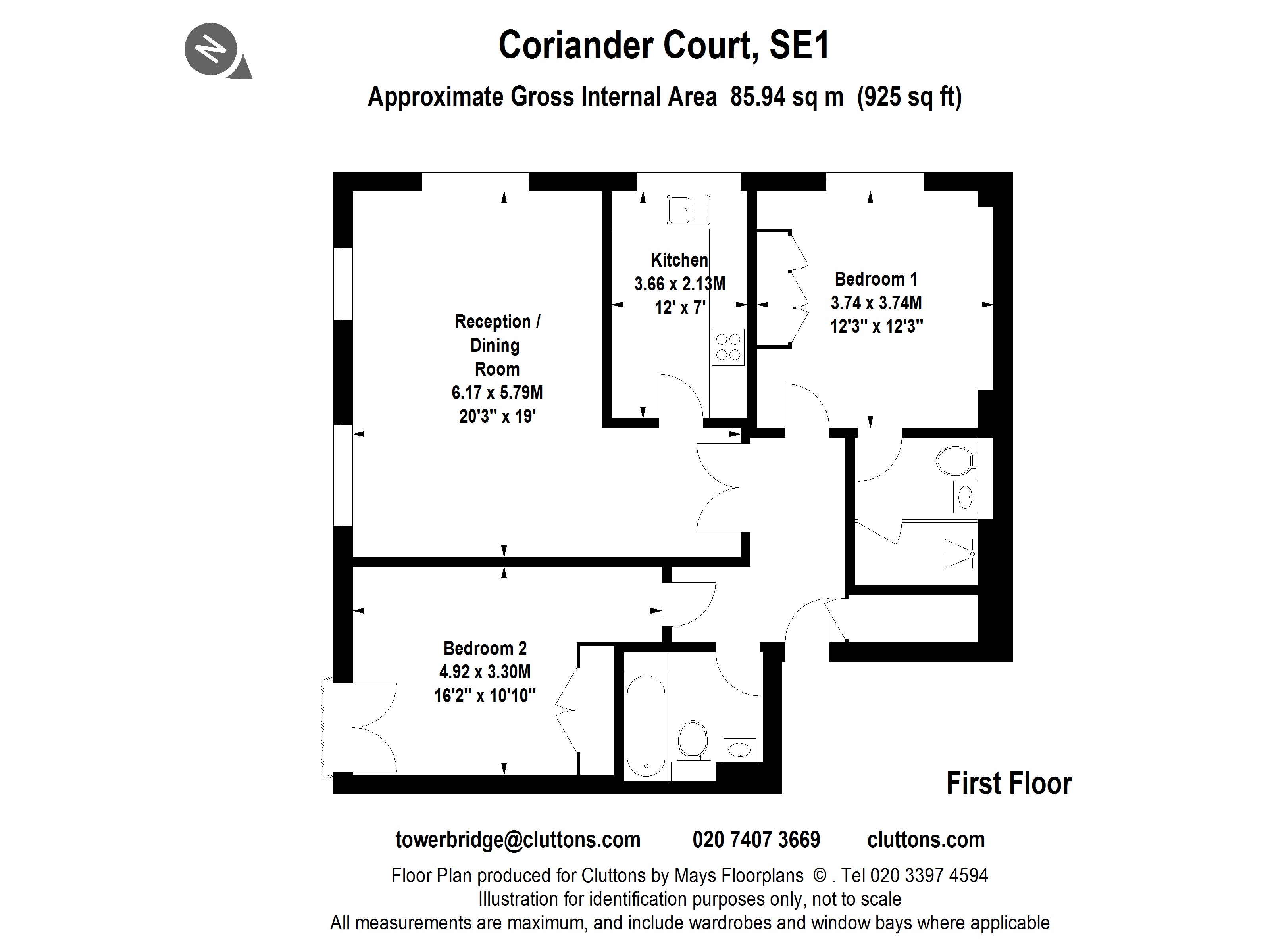 Apartment 15, Coriander Court, London floorplan
