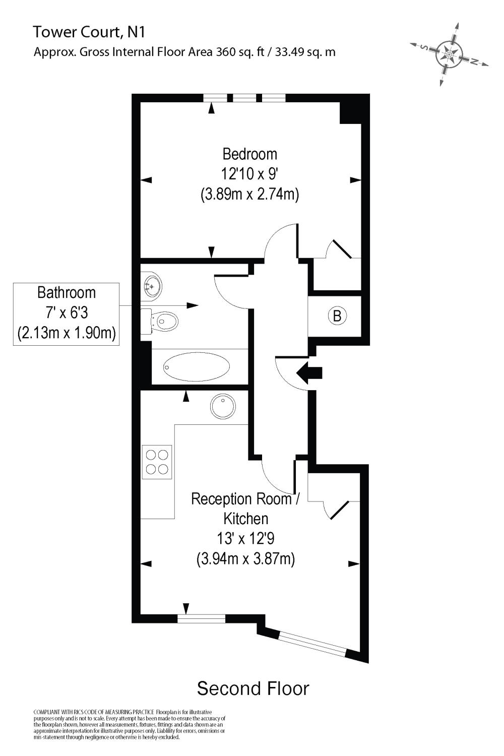 1 Bedrooms Flat to rent in Tower Court, 1A Canonbury Street, Islington N1