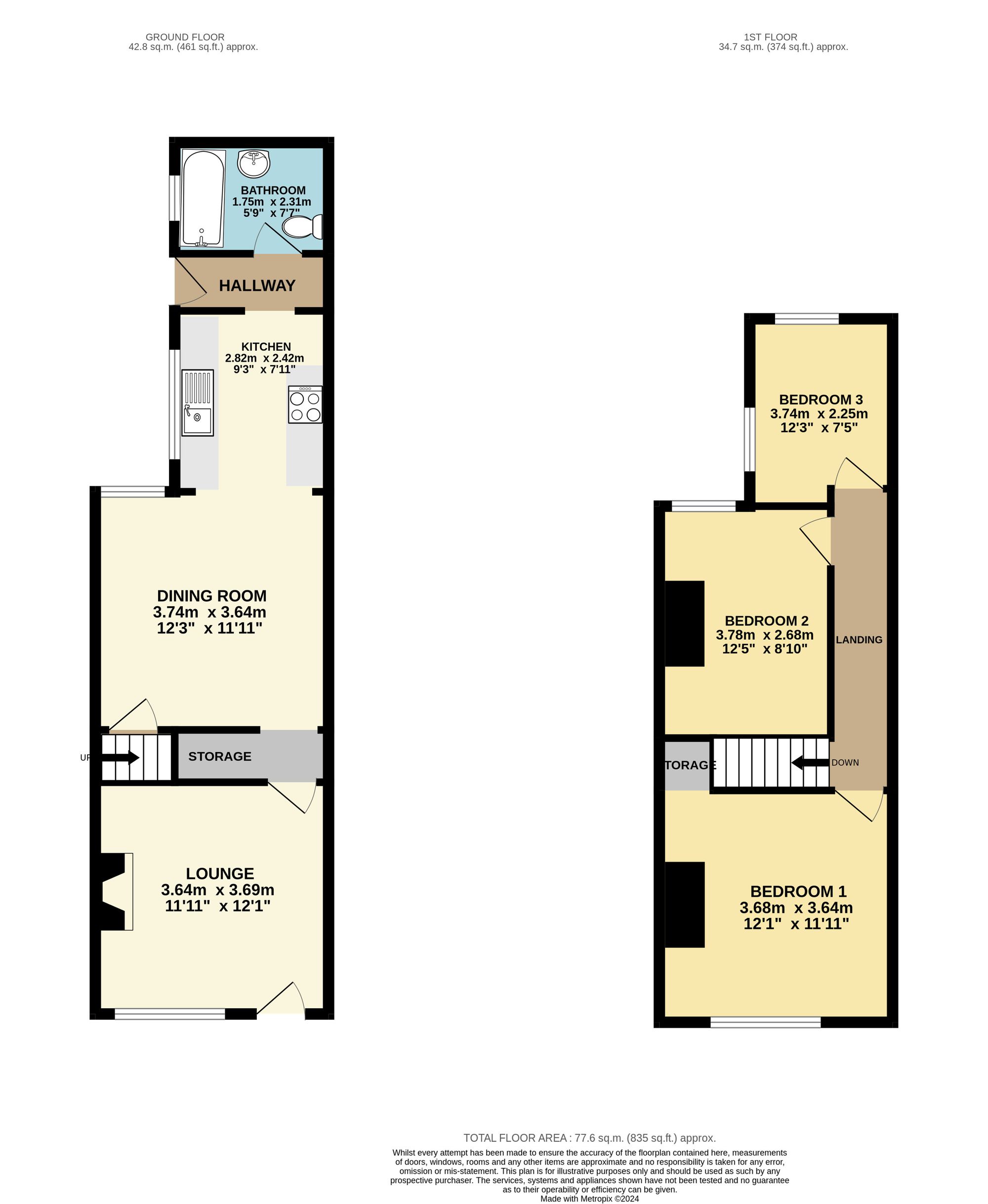 12 Duke Street, Worksop floorplan