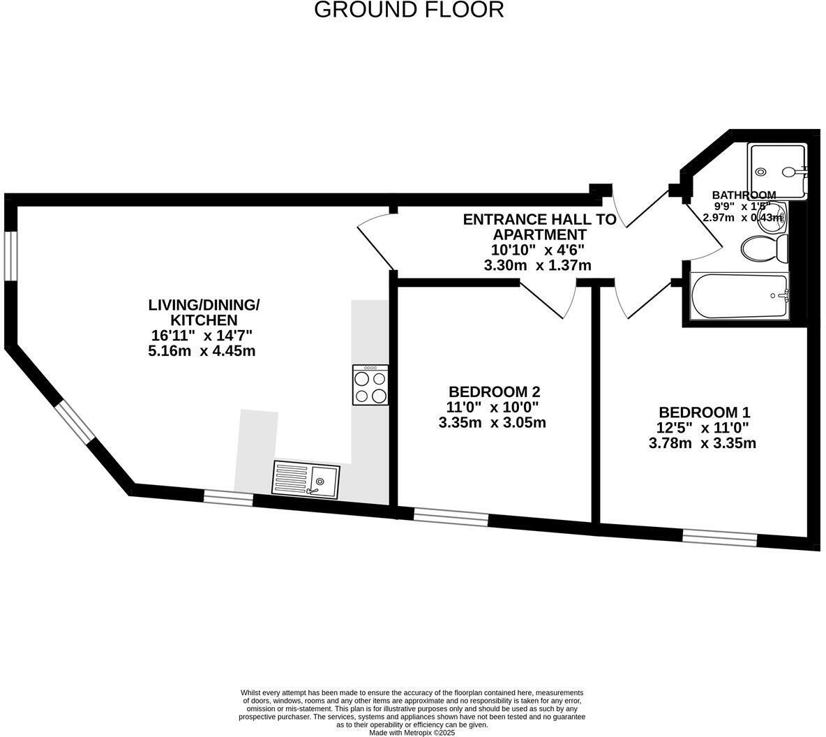Apartment 2, 1, Kingston Upon Hull floorplan