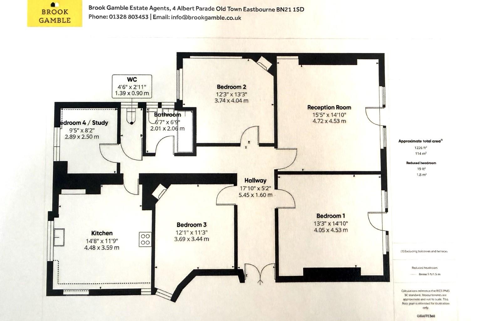 Flat 20, Hartington Mansions, Hartington Place, Eastbourne floorplan