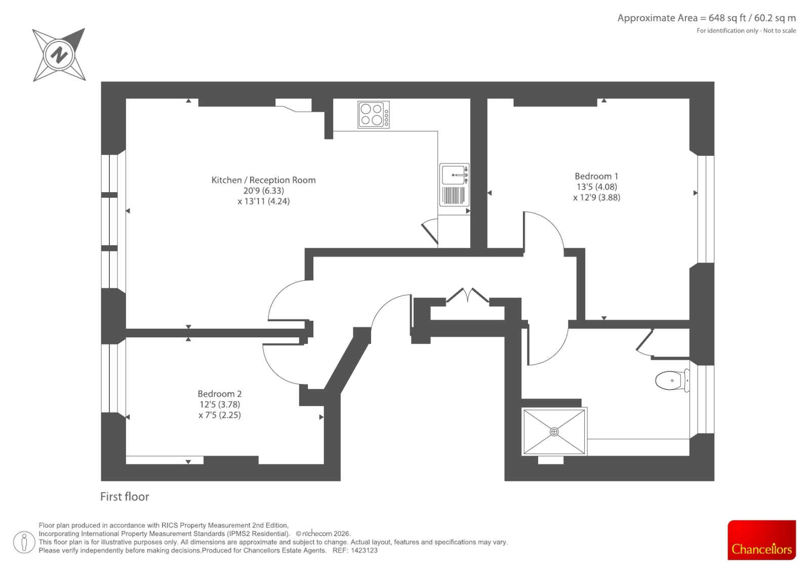 Flat 1, 15, Elsham Road, London floorplan