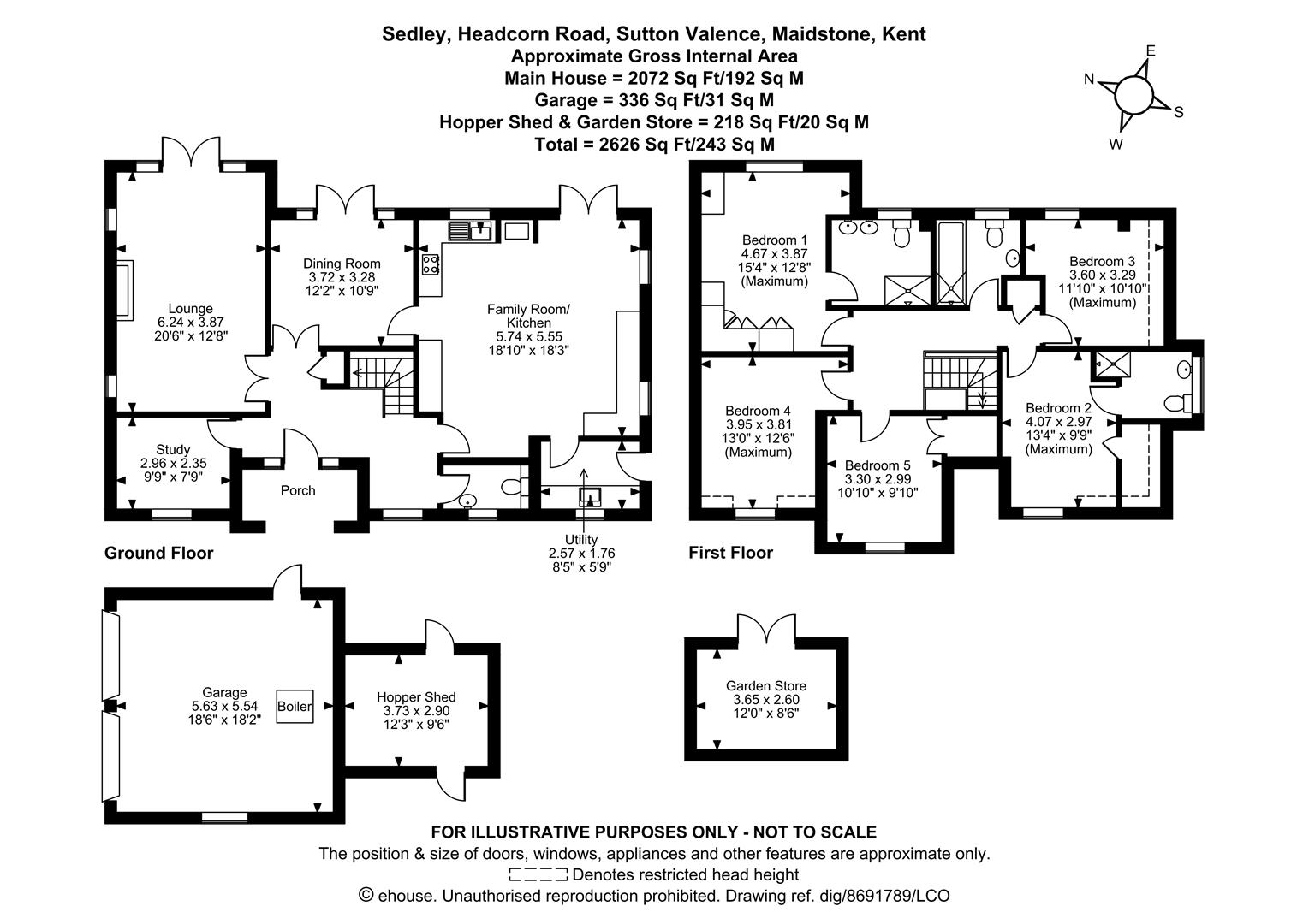 Sedley, Headcorn Road, Sutton Valence floorplan