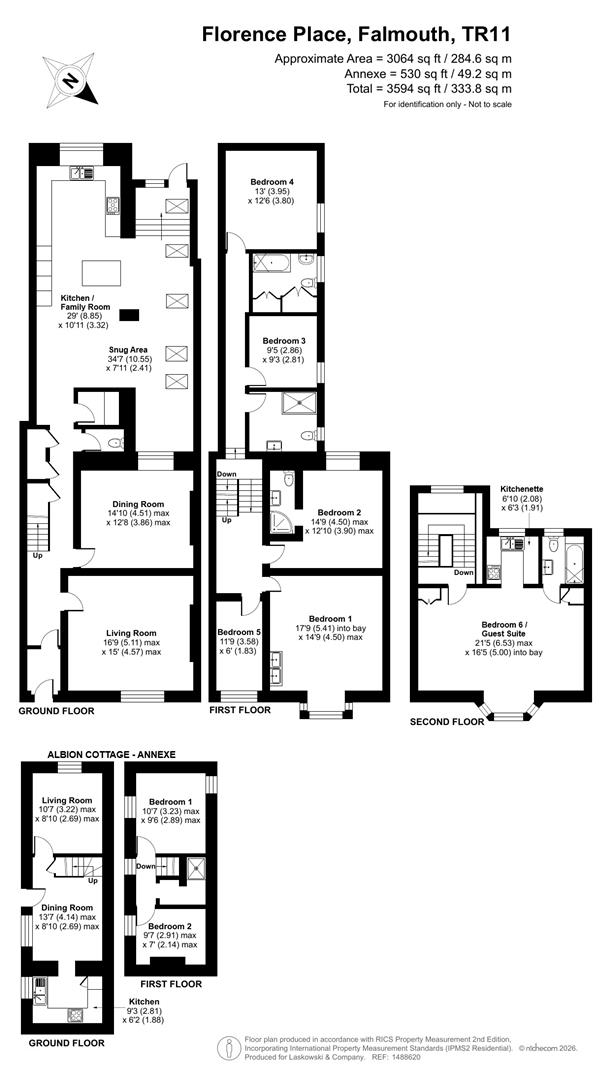 5, Florence Place & Albion Cottage, Falmouth floorplan