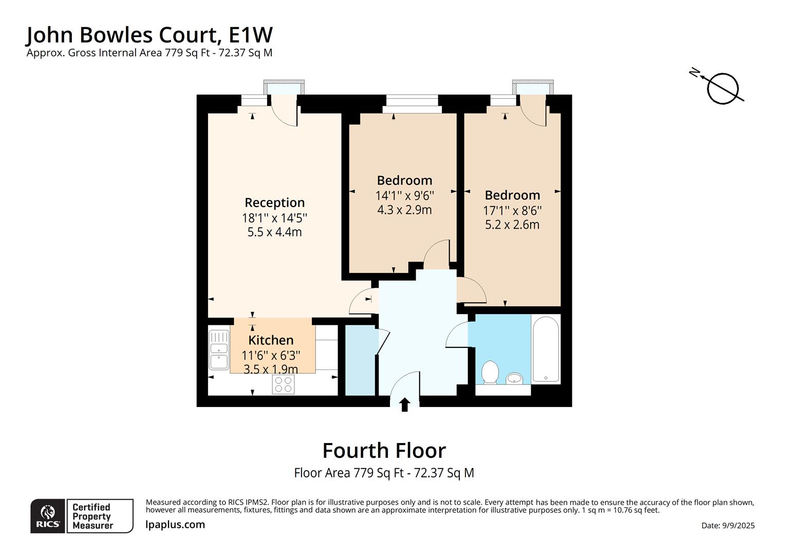 Flat 25, 69, John Bowles Court, Schoolhouse Lane, London floorplan