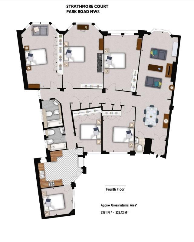 5 Bedrooms Flat to rent in Strathmore Court, Park Road, London NW8